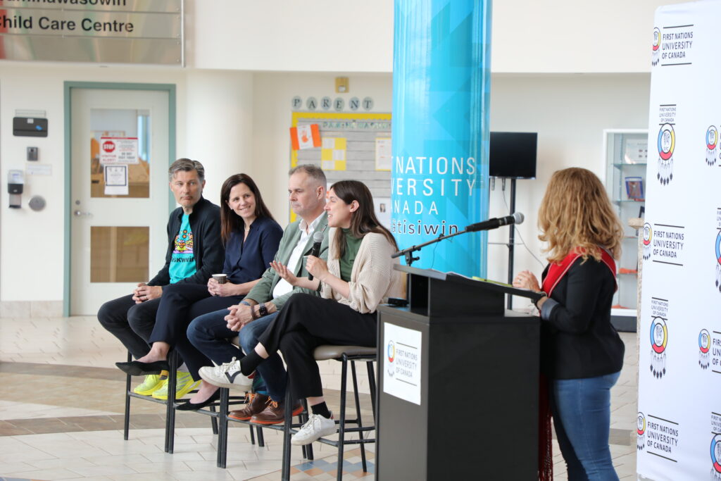 Jason Warick (CBC), Nancy McDonald (The Globe and Mail), Paul MacNeill (The Eastern Graphic), and Caroline Touzin (La Presse)