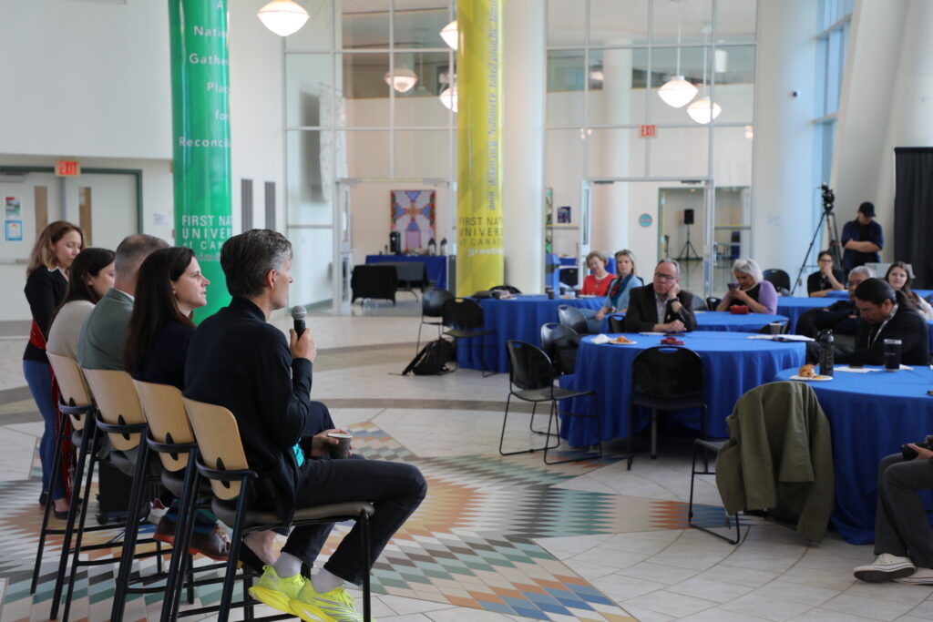 Jason Warick speaking on his experience as a journalist working with residential school survivors.