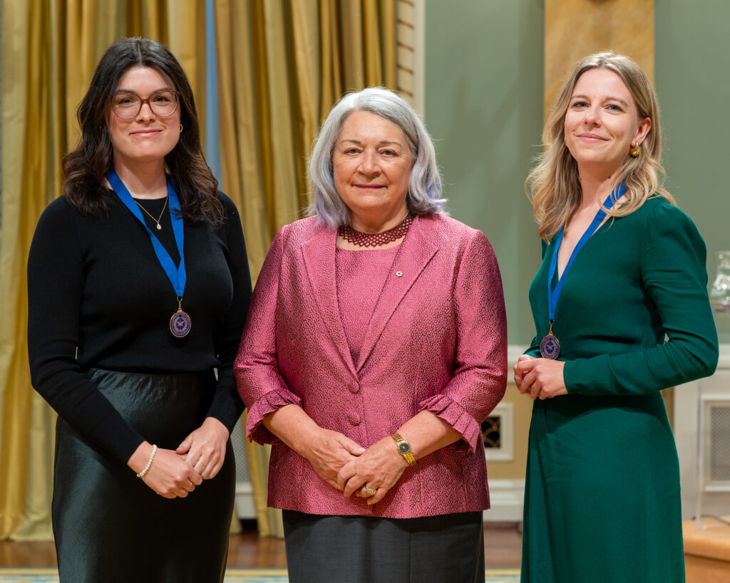 Ève Lévesque, Her Excellency the Right Honourable Mary Simon, and Marie-Christine Noël